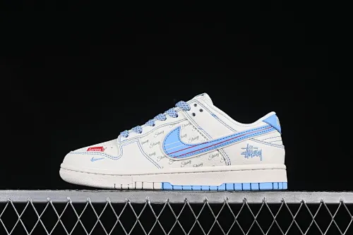 All categories Nk SB Dunk Series Nk SB Dunk Low High-end customized low-top sneakers Nike SB Dunk Low Stusi co-branded double blue line Anniversary high-end customized low-top casual sneakers XS6089-534